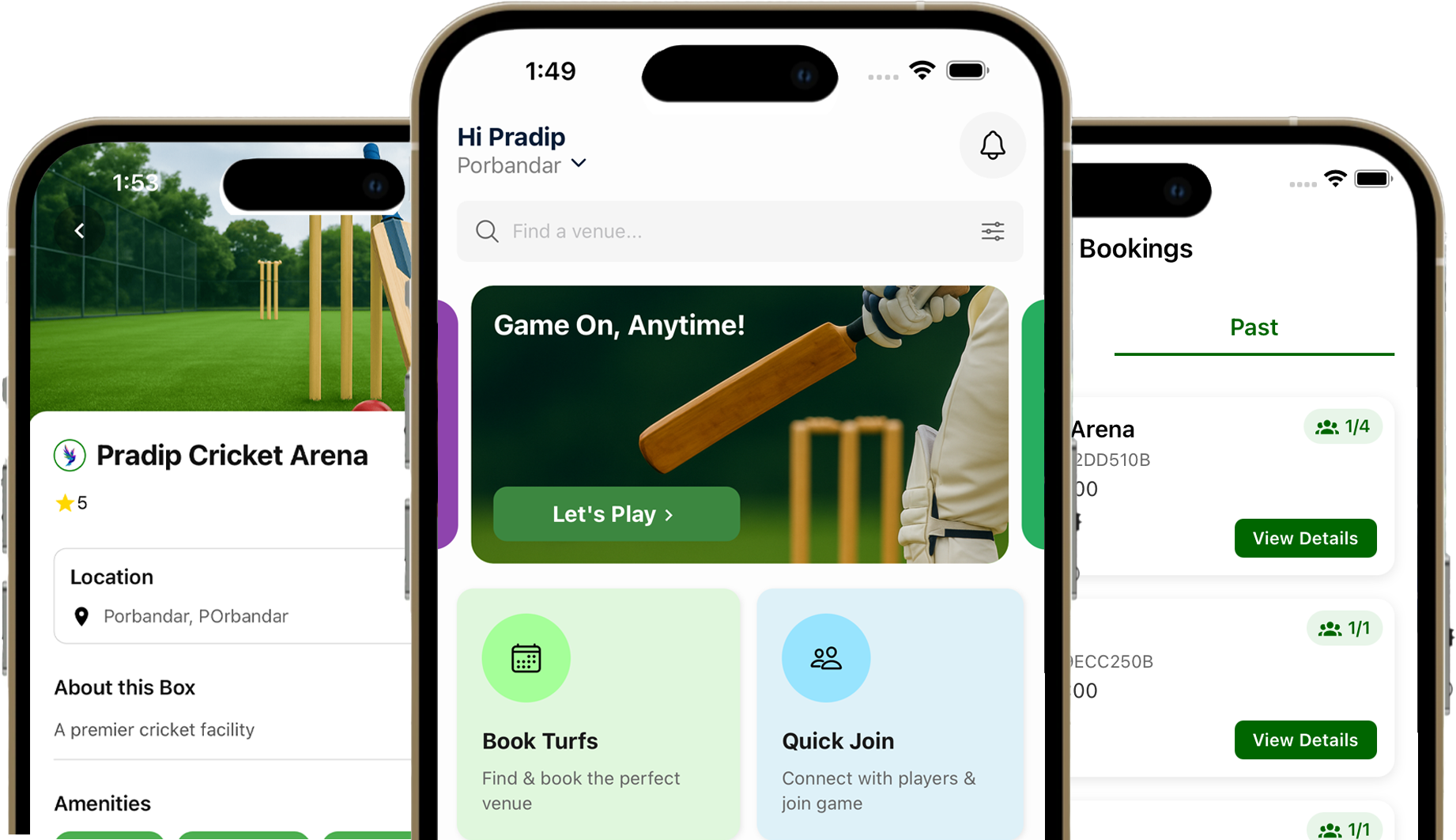 Players on a football turf at night